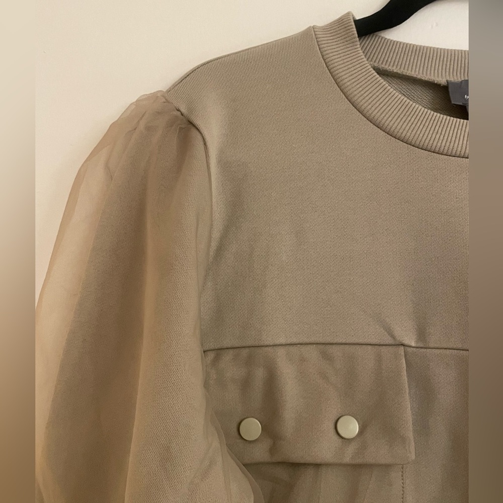 NWT By Anthropologie Utility Pocket Pullover in Moss - Picture 7 of 8